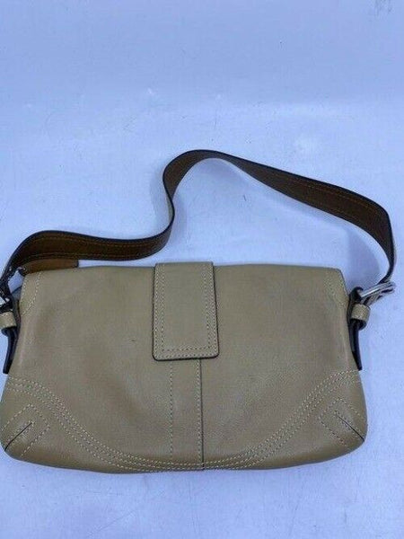 coach mini purse tan leather hobo bag