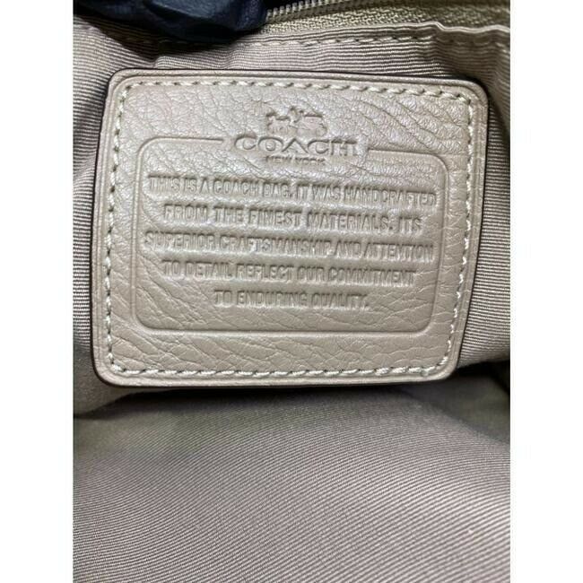 coach large eddie triple compartment tan leather shoulder bag