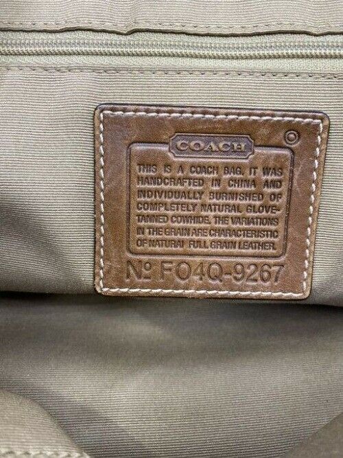 coach small tan leather tote