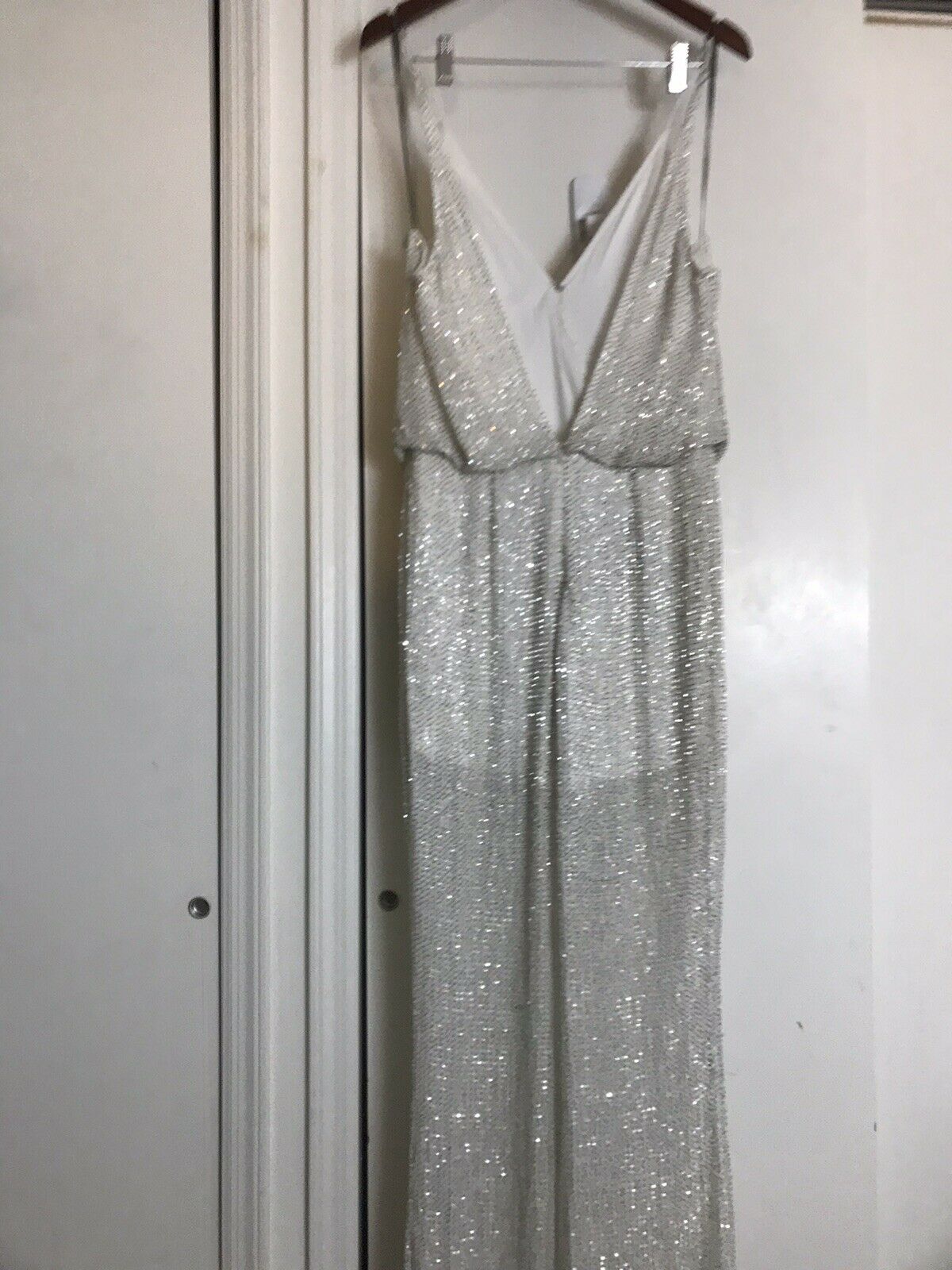 ROSA CHA White Fully Beaded Jumpsuit size 2
