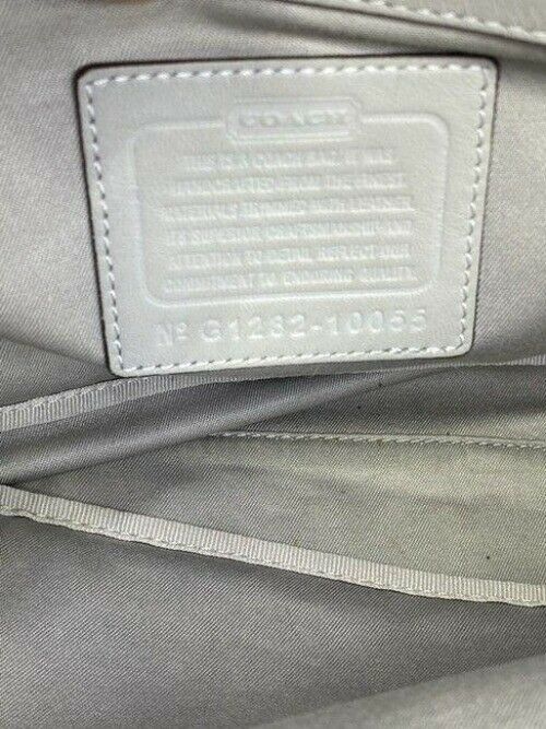 coach medium size gray jacquard fabric cross body bag