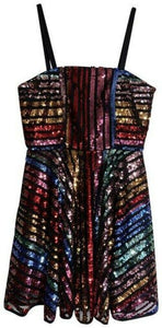 milly minis rainbow new girls sequined short casual dress