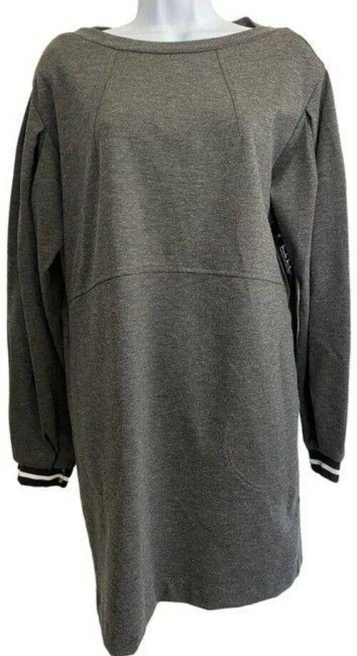 nicole miller grey new sweater small short casual dress