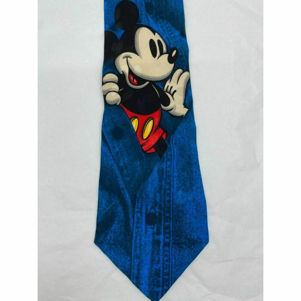 New! MICKEY MOUSE Disney Neck Tie Blue 100% Silk Handmade