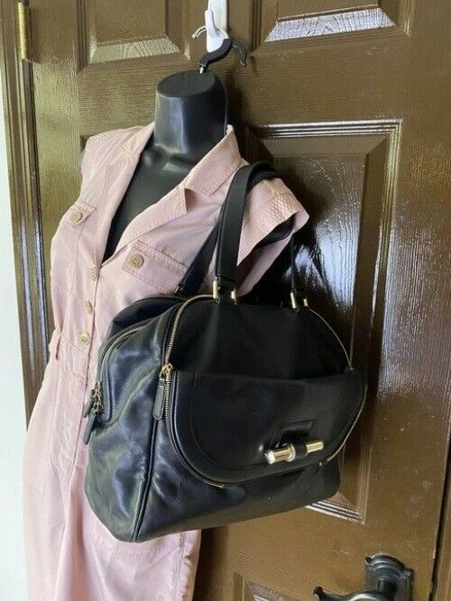 Jimmy Choo Justine Handbag Black Leather Shoulder Bag