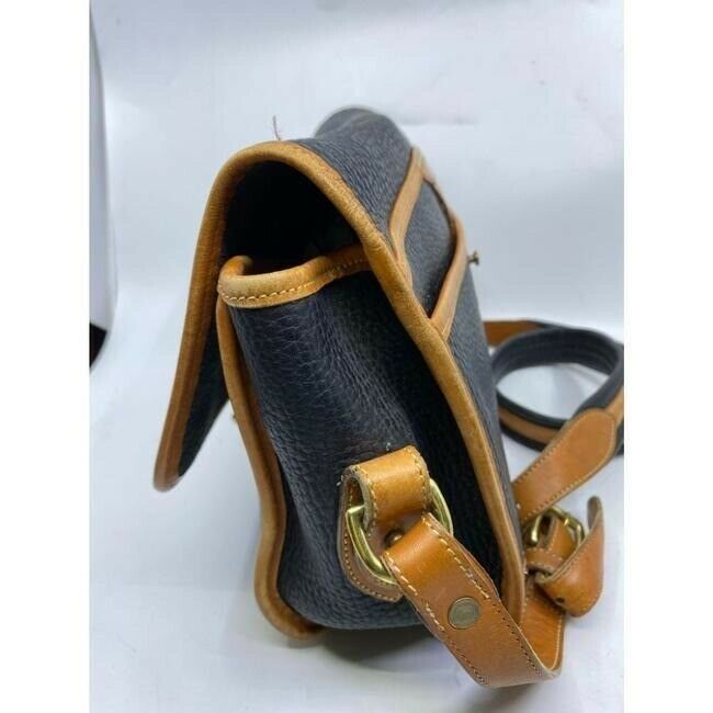 dooney and bourke vintage black orange leather cross body bag