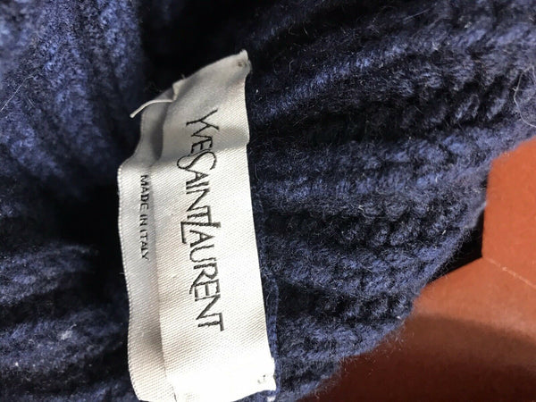 YVES SAINT LAURENT Men’s Navy Cashmere Sweater Medium