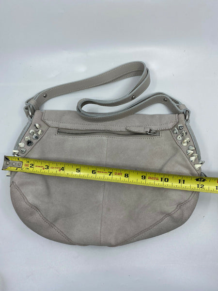 LIEBESKIND Grey Suede Leather Shoulder Bag