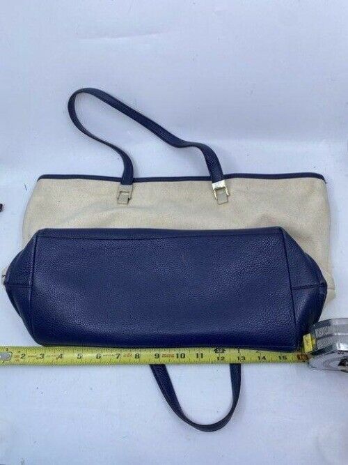 kate spade cream blue fabric shoulder bag