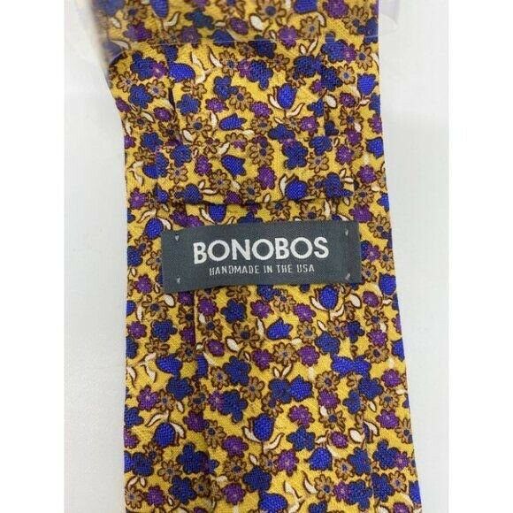 New! BONOBOS Purple Blue Yellow Flower Neck Tie