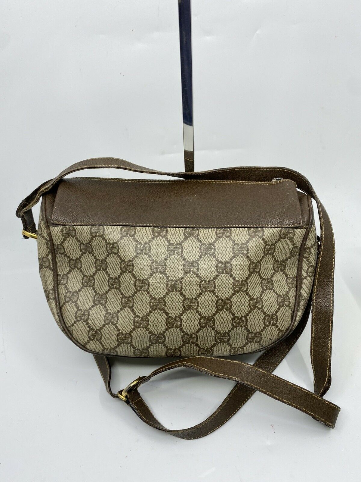 GUCCI Vintage Brown Monogram Shoulder Bag