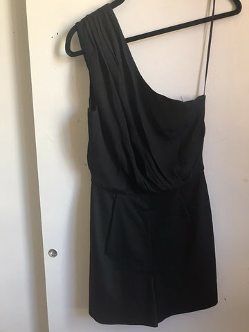 Black Halo One Shoulder Romper Dress Small