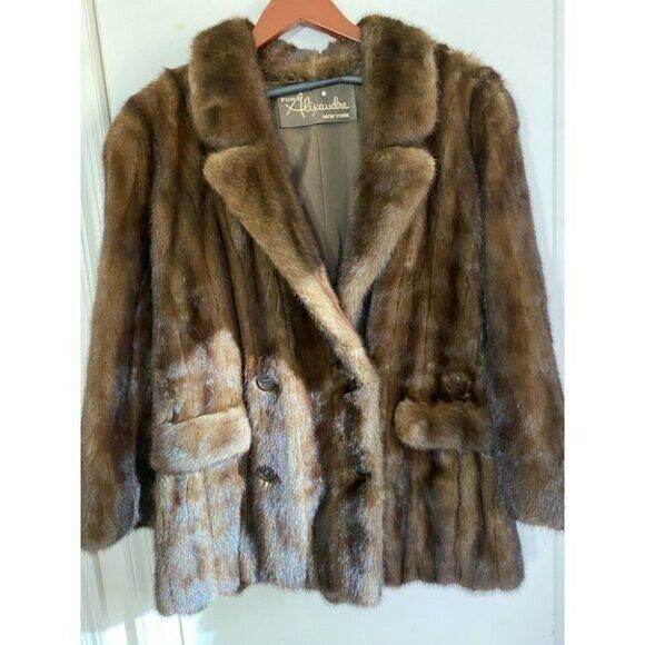 Valentino Furs Alexandre Brown Mink Coat Size Medium-Large