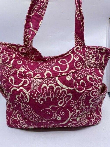 Vera Bradley Large Quilted Pink White Shoulder Bag