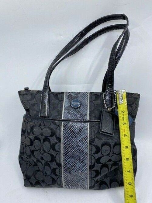 coach large black fabric shoulder bag