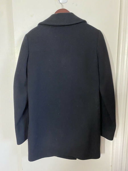 SONIA RYKIEL Black Wool Pea Coat Size 36/ Small