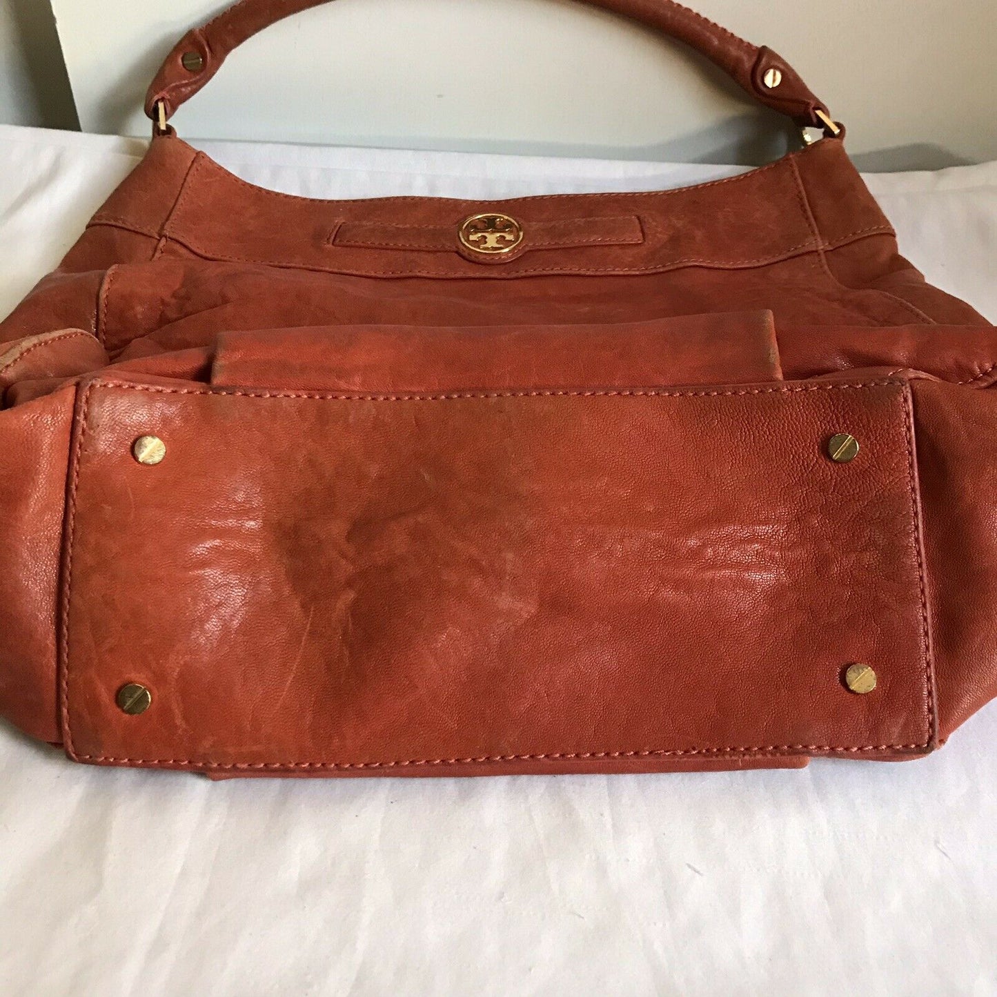 TORY BURCH Orange/Brown Leather Hobo bag