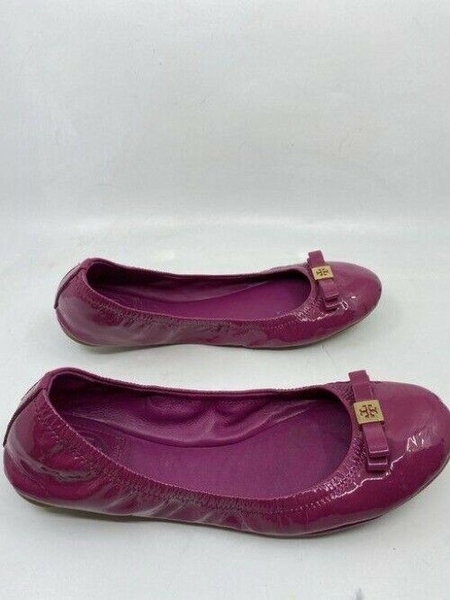 tory burch fuchsia patent leather ballerina flats size us