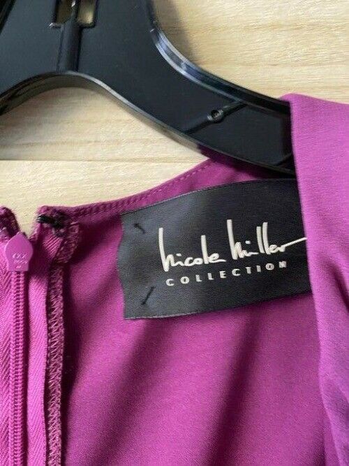 Nicole Miller Purple New Waterfalls Ruffles Msrp Small Short Casual Dress