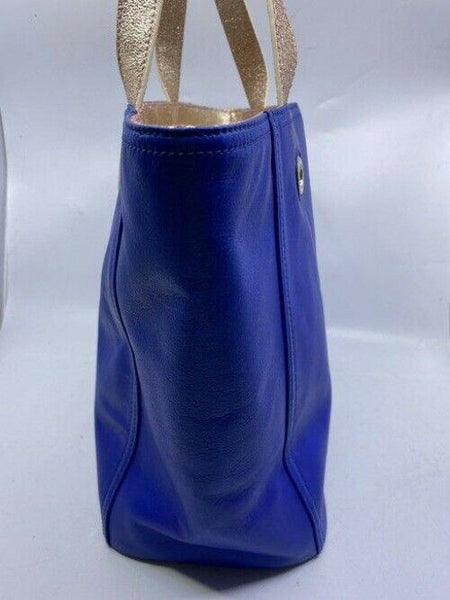 Nicole Miller Shopping Nwot Msrp Blue Leather Tote