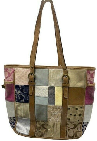 Coach Bag Medium Multi Color Leather Tote