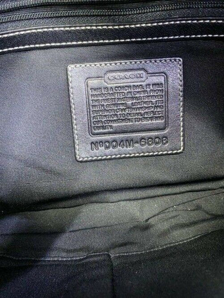 coach medium material black fabric shoulder bag