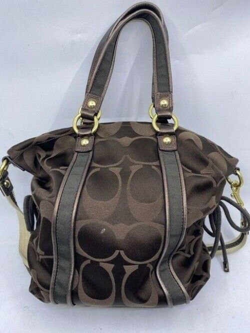 coach msrp brown fabric cross body bag