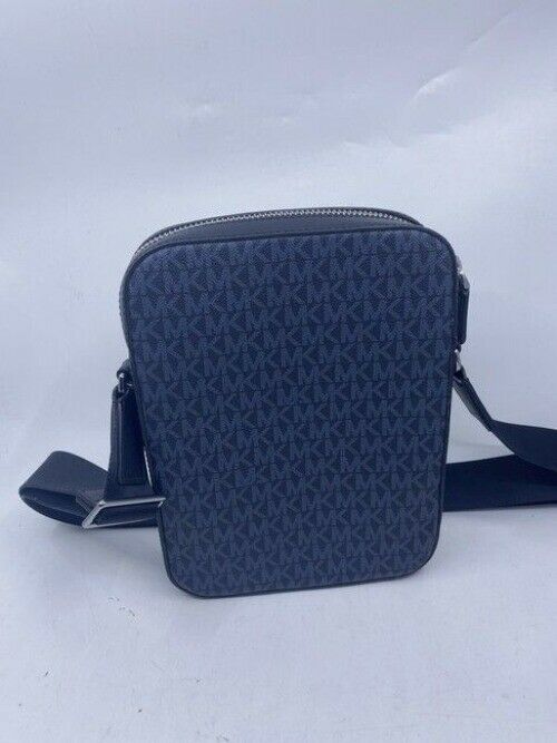 Michael Kors Henry Flight Blue Logo Canvas Cross Body Bag