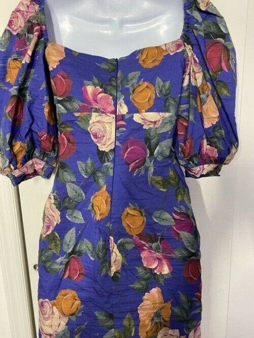 nicole miller blue multicolor new ruched floral msrp