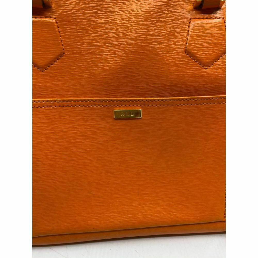 Lauren Ralph Lauren Orange Large Leather Shoulder Bag