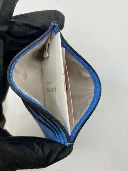 kate spade blue slim leather cardholder wallet