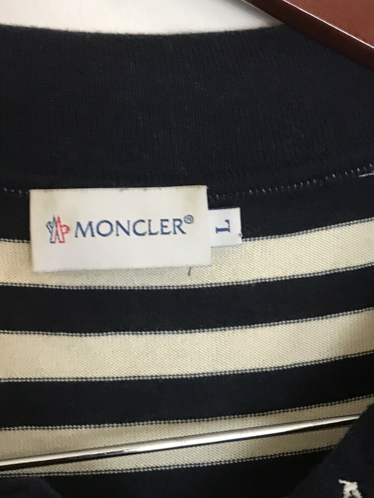 MONCLER Men’s Striped Polo Shirt sz L
