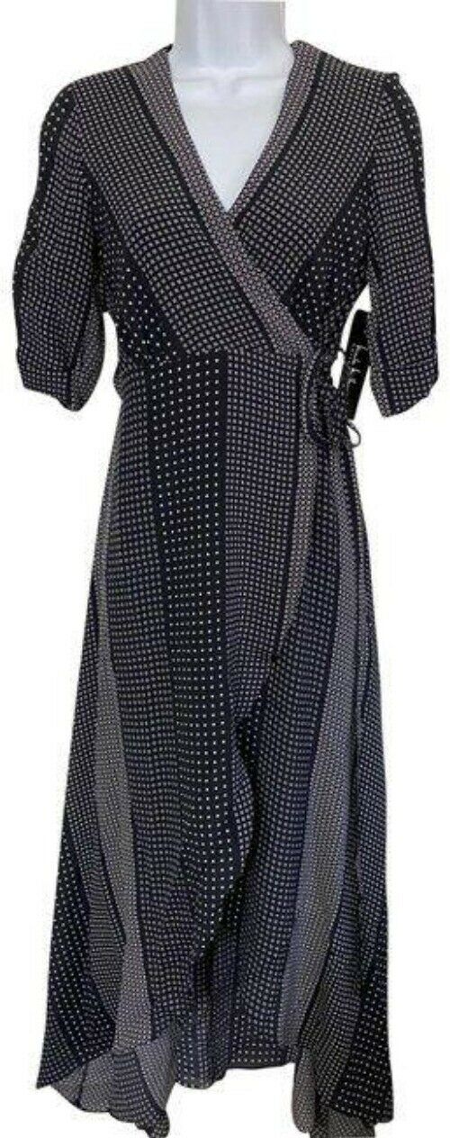 nicole miller black white new foulard hi lo msrp long formal dress
