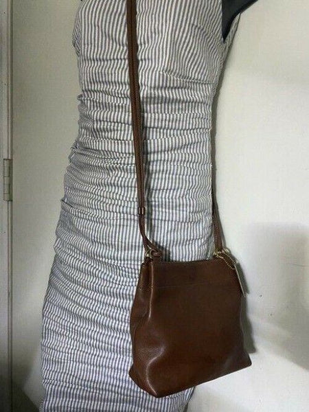 coach vintage brown leather cross body bag