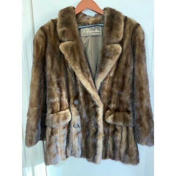 Valentino Furs Alexandre Brown Mink Coat Size Medium-Large