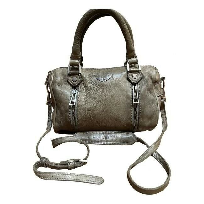 Zadig And Voltaire Sunny Duffel Gray Leather Cross Body Bag