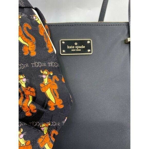 KATE Spade Black Large Nylon Tote Bag w/Tie Accent