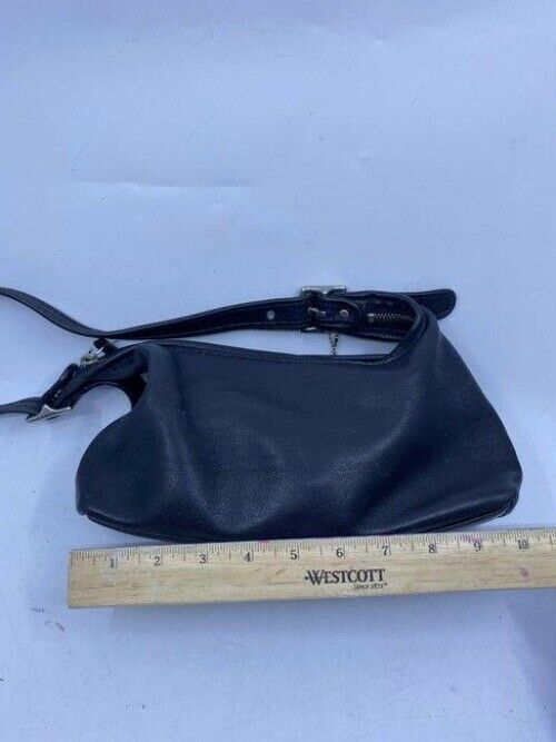 coach vintage small black leather shoulder bag