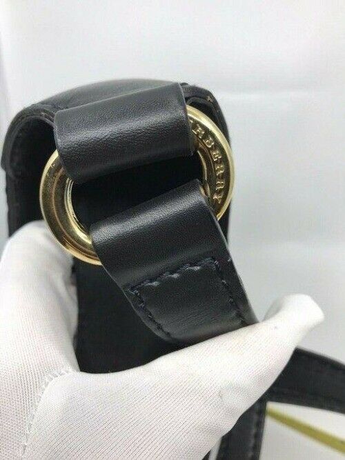 burberry vintage black leather shoulder bag
