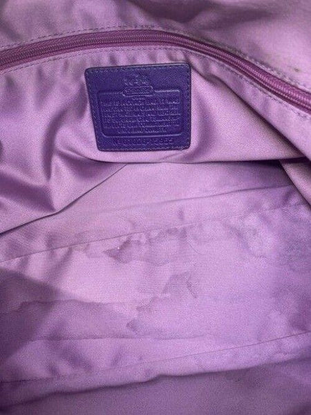 Coach w handbag customized by me w applique street art purple tote