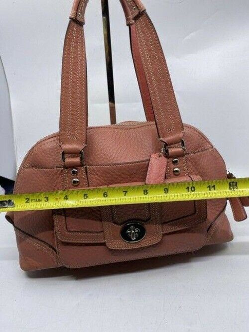 coach large coral leather shoulder bag