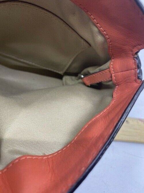 Coach Top Clasp Orange Patent Leather Wristlet