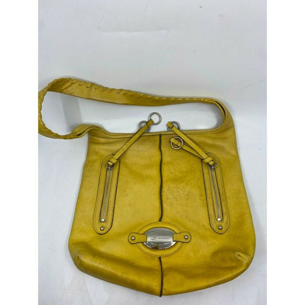 B. makowsky Yellow Leather Shoulder Bag