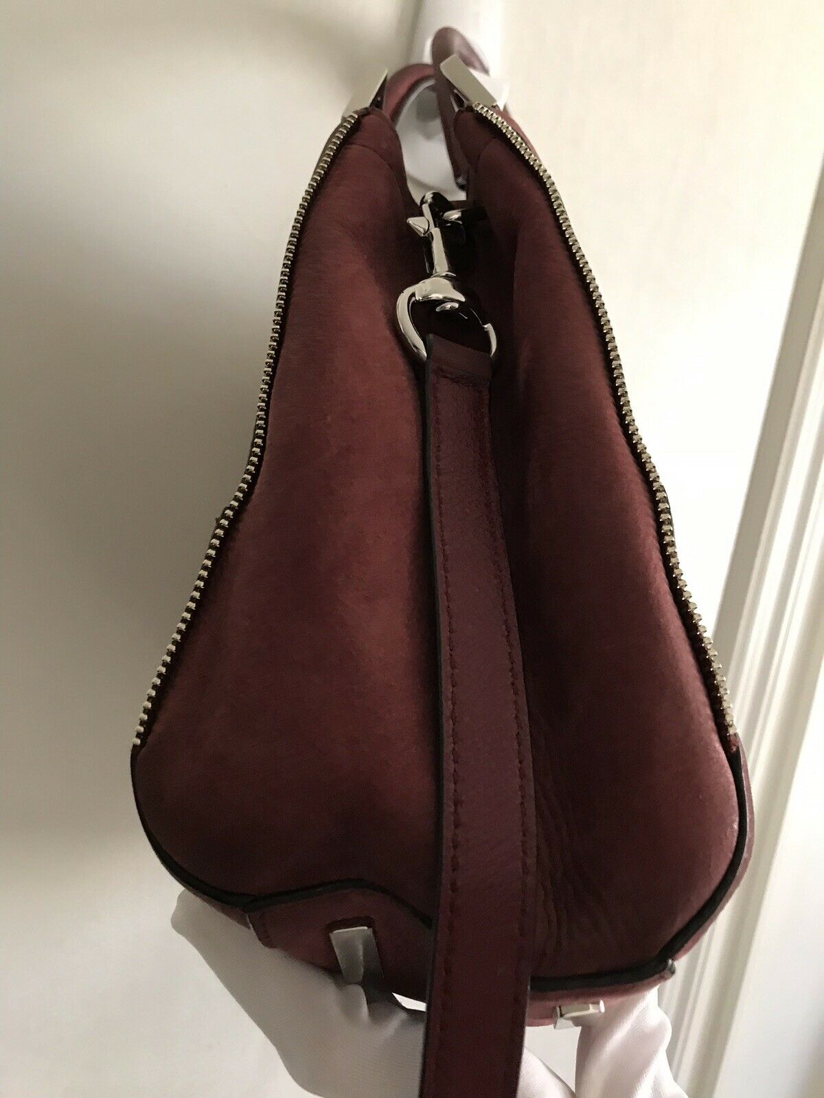 REBECCA MINKOFF Red Suede Tote Bag