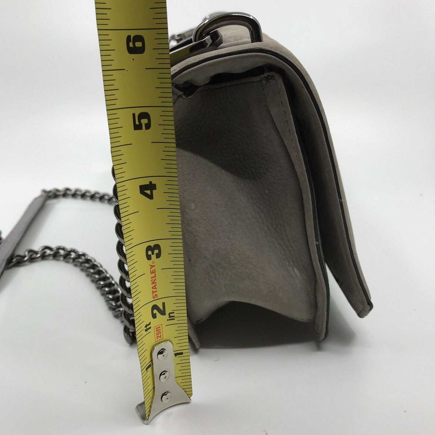 REBECCA MINKOFF Grey Suede Crossbody Chevron bag