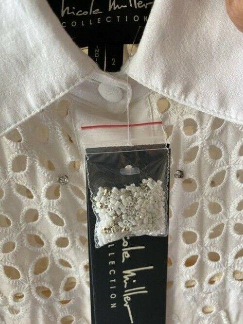 Nicole Miller white collared eyelet msrp