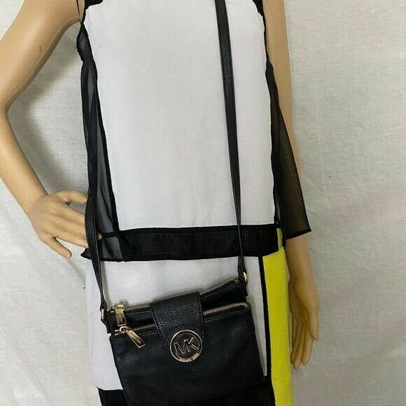 Michael Kors Black Small Leather Crossbody Bag