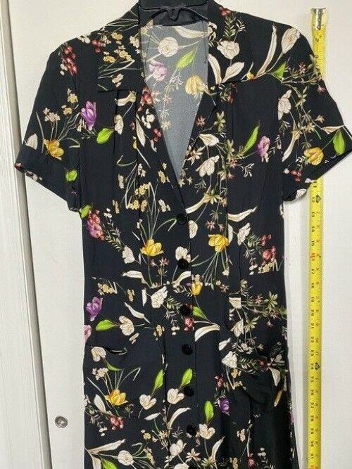 nicole miller black and multicolor new msrp long formal dress