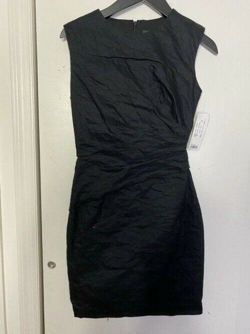 nicole miller black new ruched linen msrp