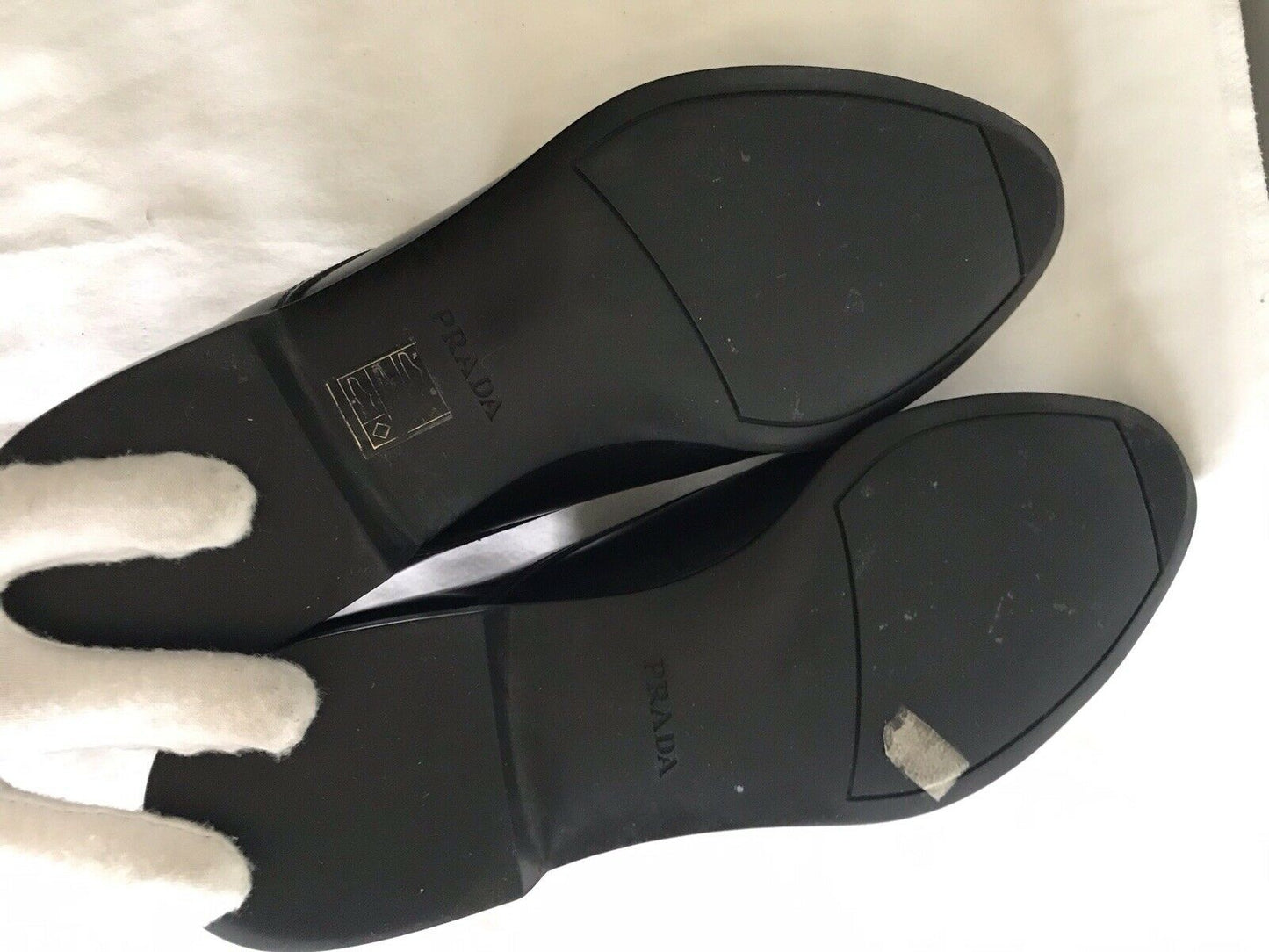 Prada Black Smooth Leather Oxfords
